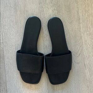 Vince Black Leather Slide Sandals 7.5